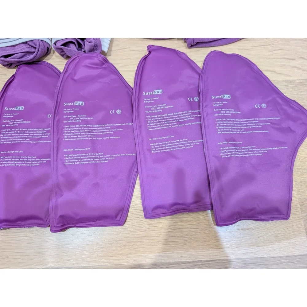SuzziPad Cooling Purple Gloves & Socks Hands Feet Chemotherapy, Chemo Care